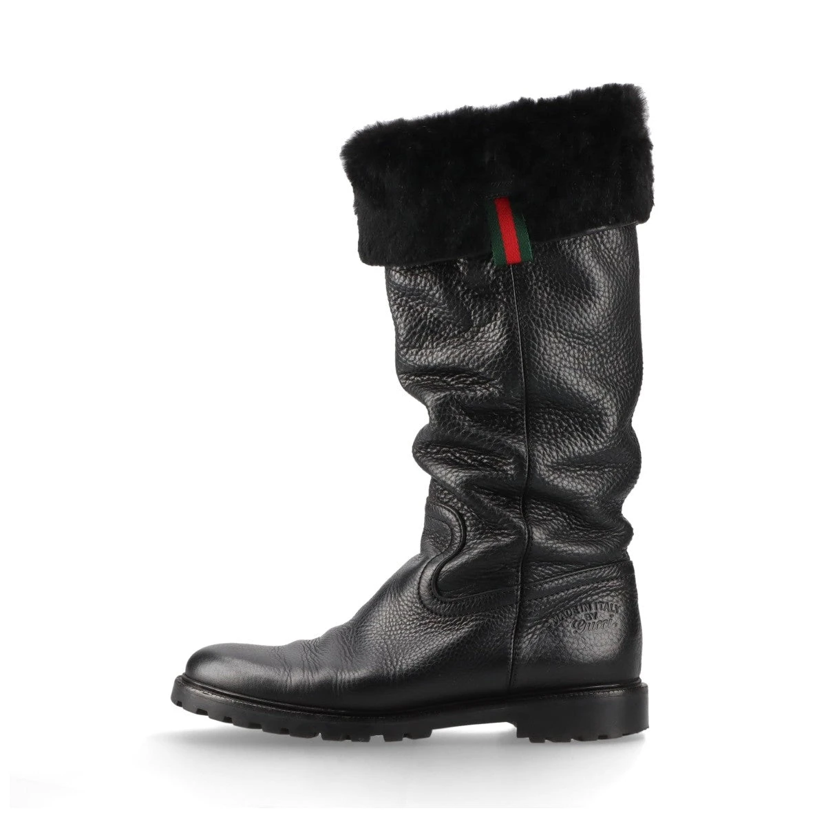 激レア】GUCCI ファー付きレースアップ ブーツ 【公式通販】