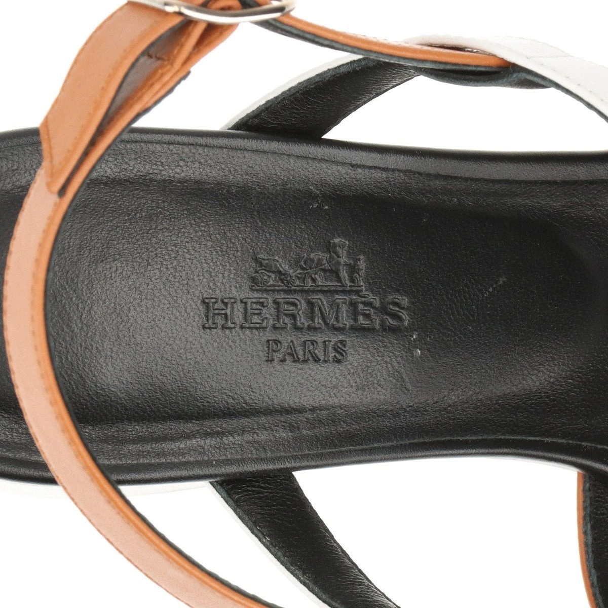 エルメス イブ レザー サンダル 37 レディース ブラック