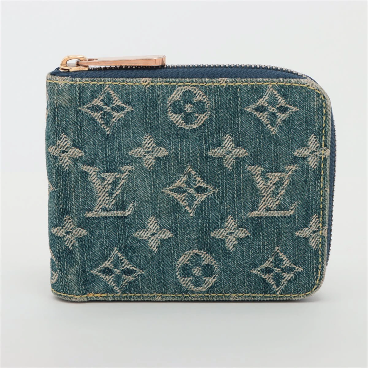 【美品激レア✨】ルイヴィトン　デニム　ミニジッピー　モノグラム　二つ折り LOUIS VUITTON - □新同□ ルイヴィトン ミニ ジッピー