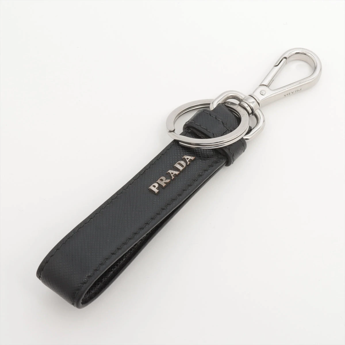 【新品未使用】プラダ　キーリング プラダ キーリング GP×革 ブラック A3124744｜中古ブランド品