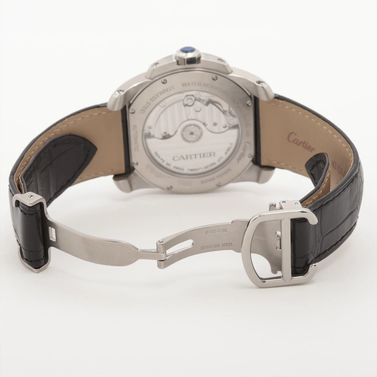カリブル　ドゥ　カルティエ38mm WSCA0003 SS 革バンド　ホワイト 新品)CARTIER カルティエ カリブル ドゥ カルティエ WSCA0003
