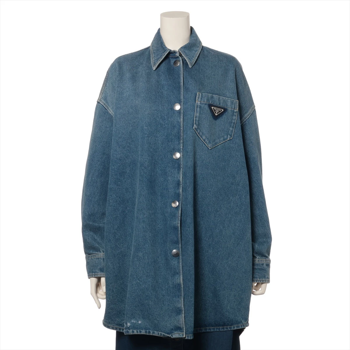 プラダ トライアングルロゴ 22年 コットン シャツ 38 レディース