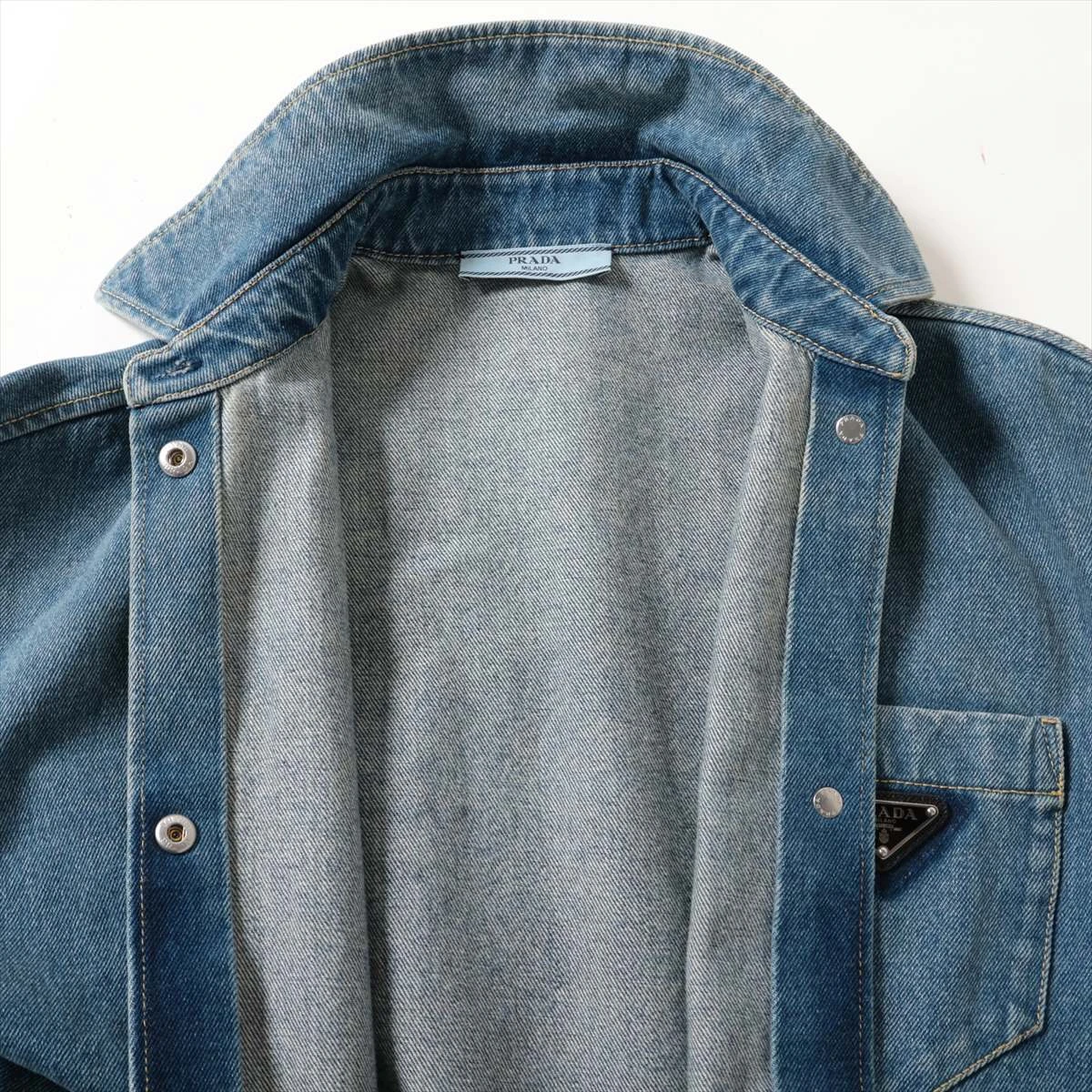 プラダ トライアングルロゴ 22年 コットン シャツ 38 レディース  