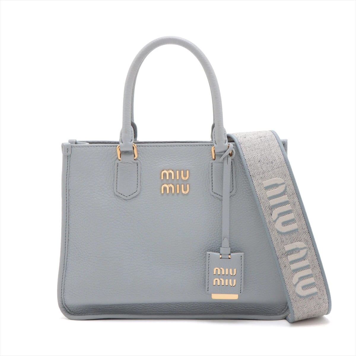 MIUMIU ヴィテロダイノトートバック バンドリエール2WAY 5BA249 ミュウミュウ ヴィッテロダイノ ソフト 2WAYハンドバッグ ブルー