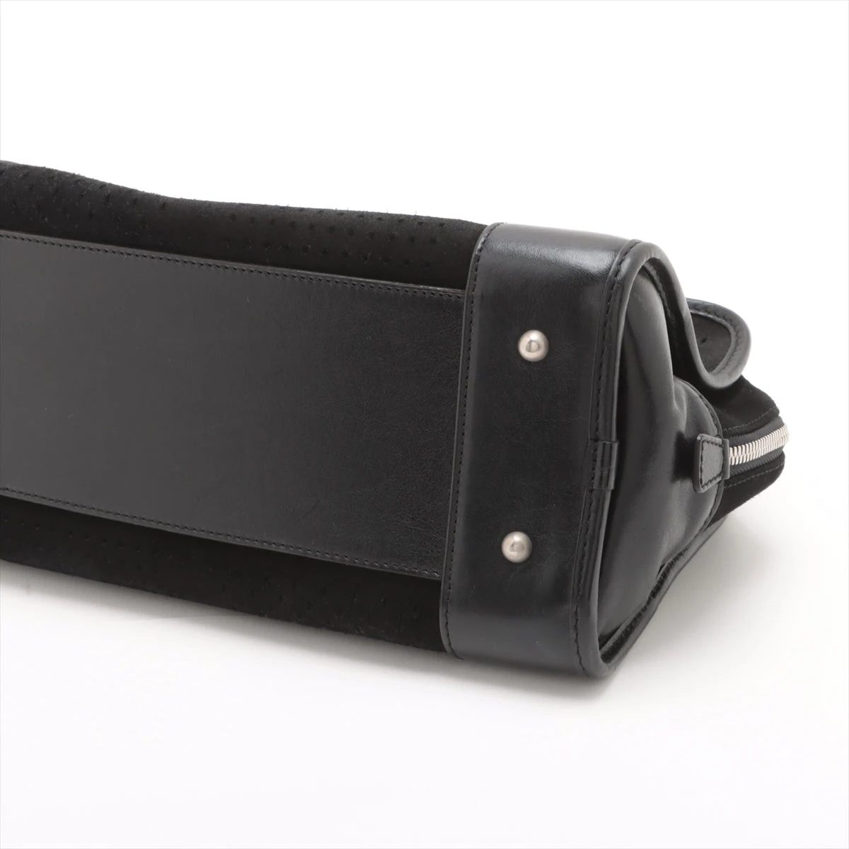 ロエベ アマソナ28 レザー×スエード ハンドバッグ ブラック A3116183