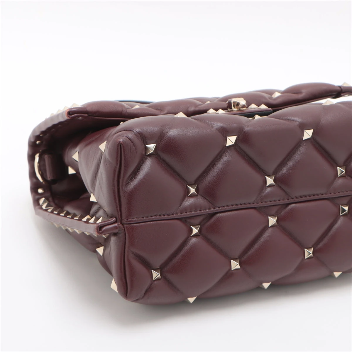 VALENTINO* ヴァレンティノ ロックスタッド パンプス ボルドー ロックスタッズ エナメル ストラップパンプス100mm for