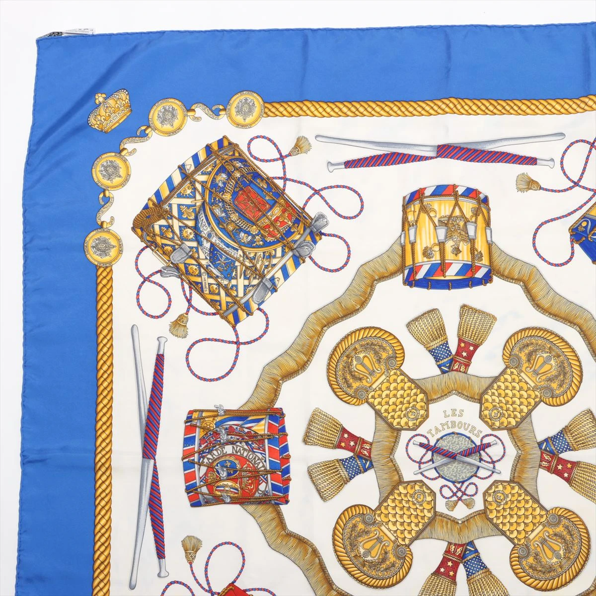 エルメス カレ90 LES TAMBOURS タンブールの太鼓 スカーフ シルク