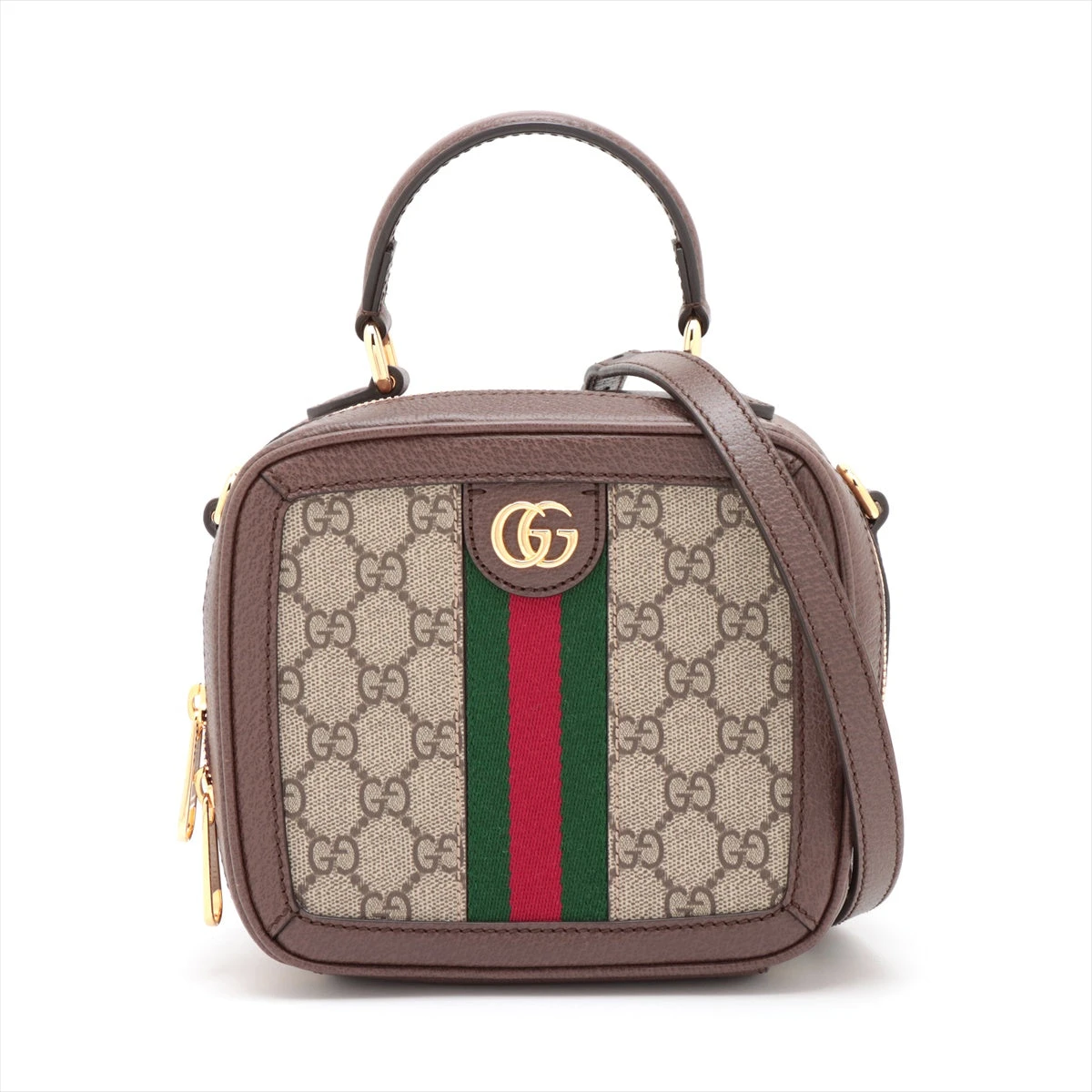 GUCCI バンブー GG柄 ハンドバッグ ブラウン 美品 GUCCI バンブーGG柄 肩掛けハンドバッグ ベージュ/ブラウン