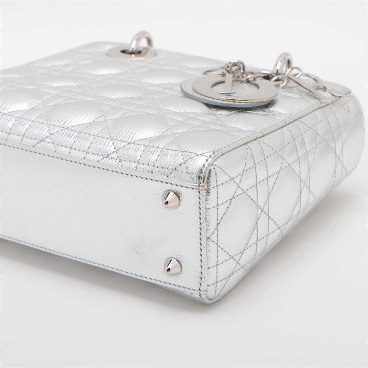 美品　Dior　ディオール　チャーム　カナージュ　シルバー　ミラー Christian Dior 【ノベルティ】 クリスチャンディオール ミラー