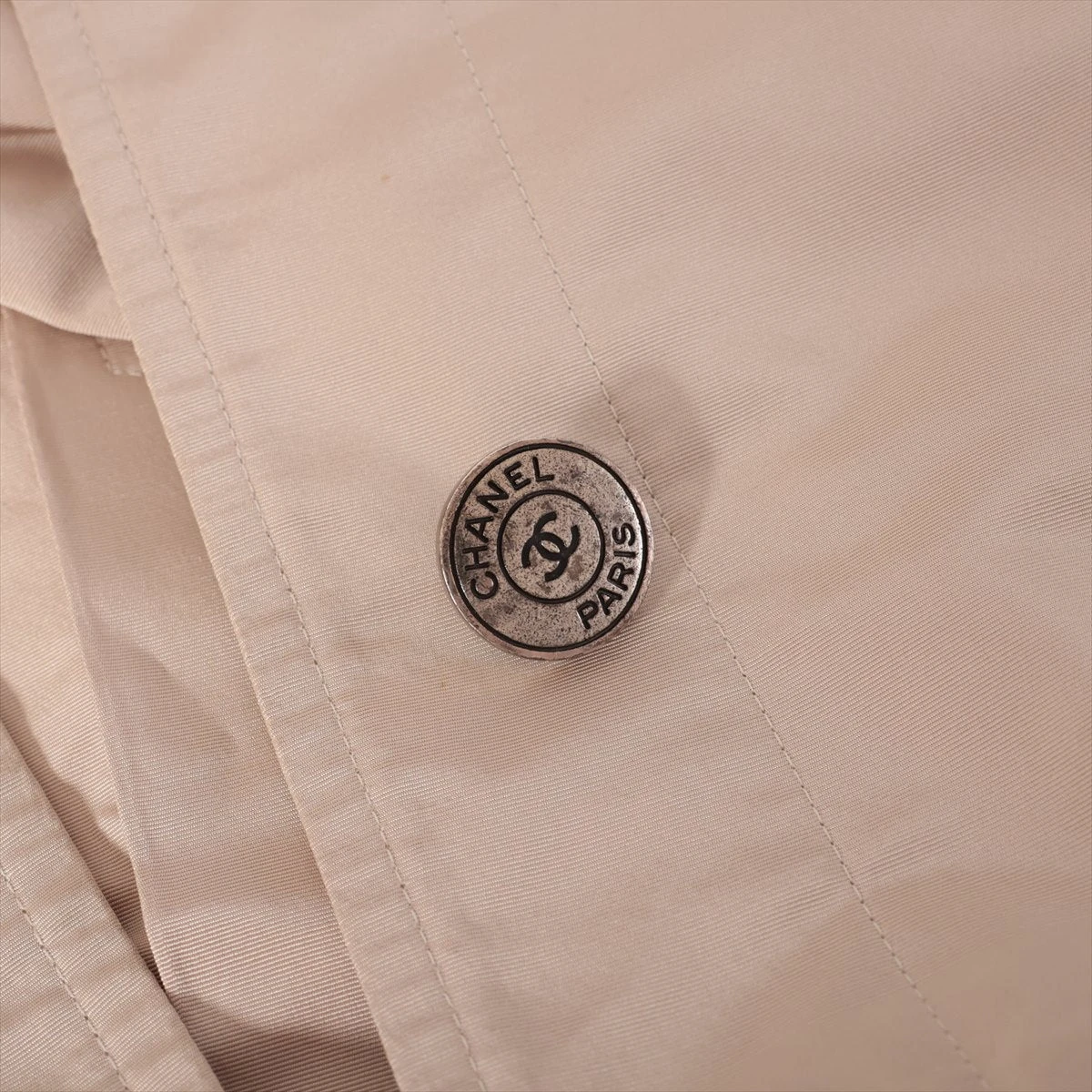 シャネル ココボタン C97 シルク ステンカラーコート 40 レディース