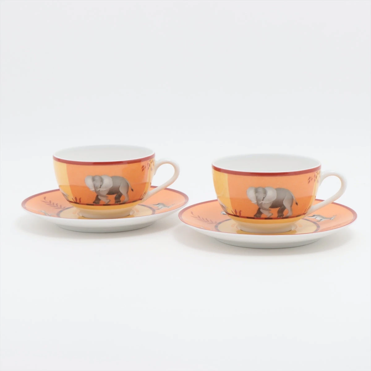 エルメス アフリカ カップ&ソーサー 陶器 2点セット A3123747｜中古 