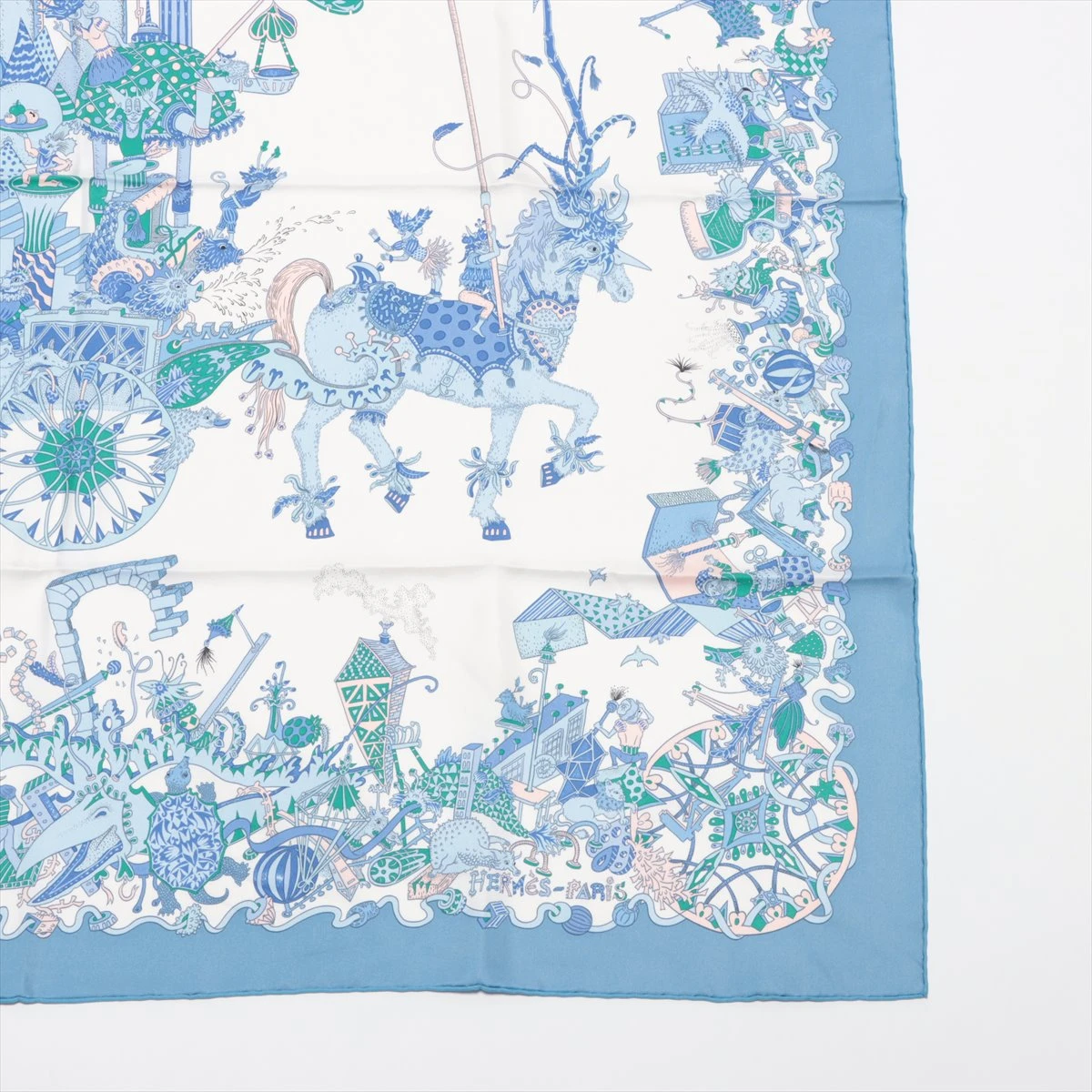 ❤未使用品❤カレ45 Maillons Parade ブルー エルメス スカーフ dJa3qSP8ljQBrlWRdWMdovFgn4VWQN