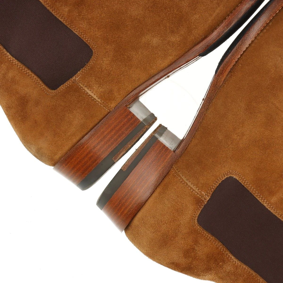 サンローランパリ スエード×ファブリック サイドゴアブーツ 42 メンズ