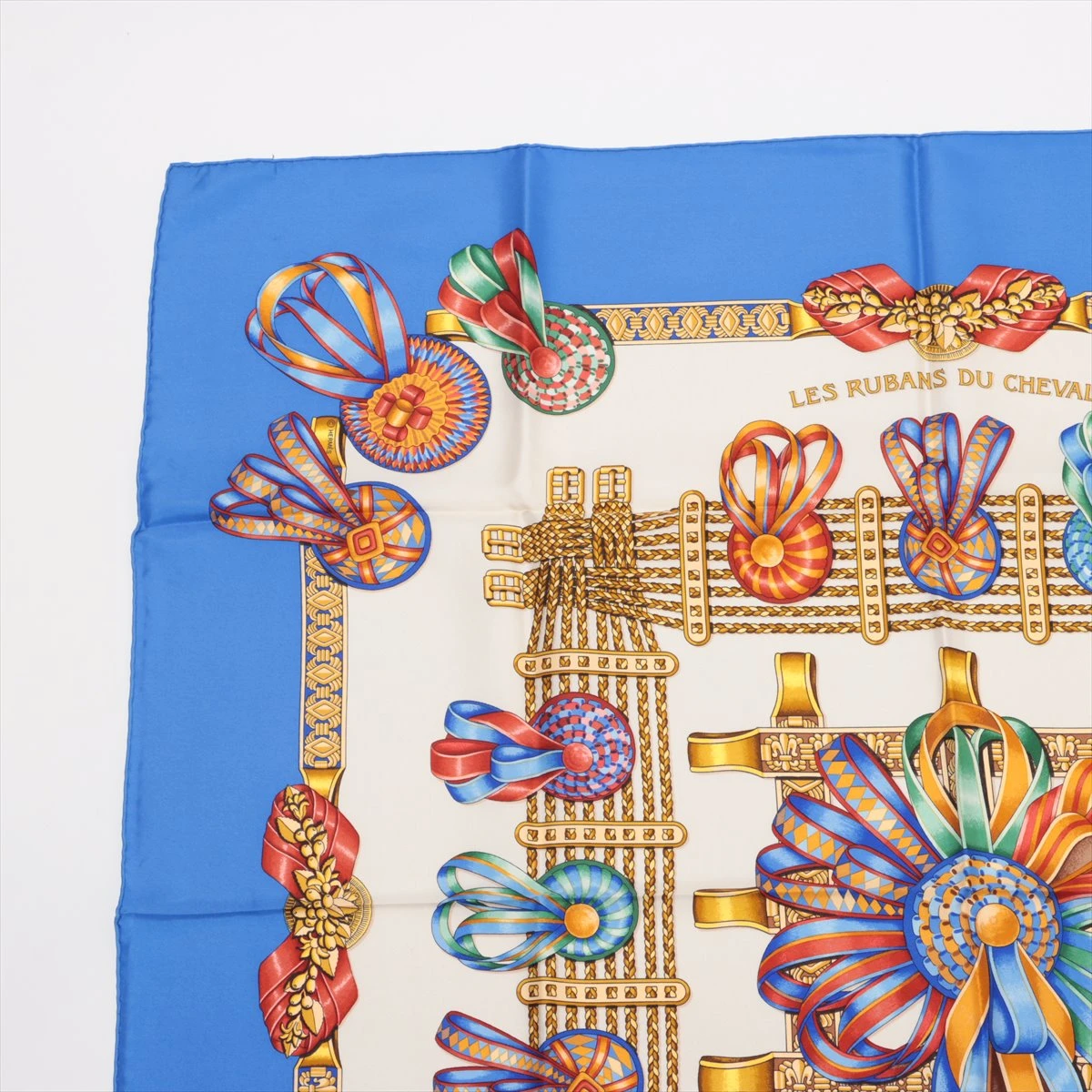 エルメス カレ90 LES RUBANS DU CHEVAL 馬のリボン飾り スカーフ
