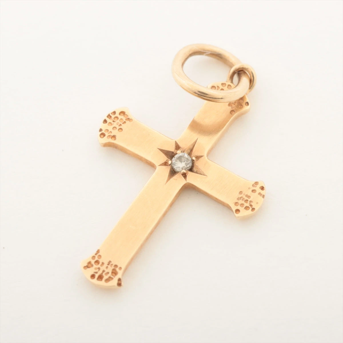 agete K10 クロス ダイヤモンド ネックレス アガット ネックレス