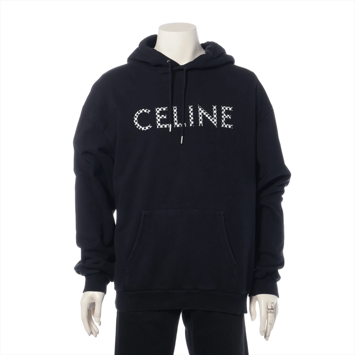 【ヴィンテージ】Rank:A☆Celine L BLACK コットン パーカー CELINE - CELINE セリーヌ パーカー L 黒 【古着】【中古】の