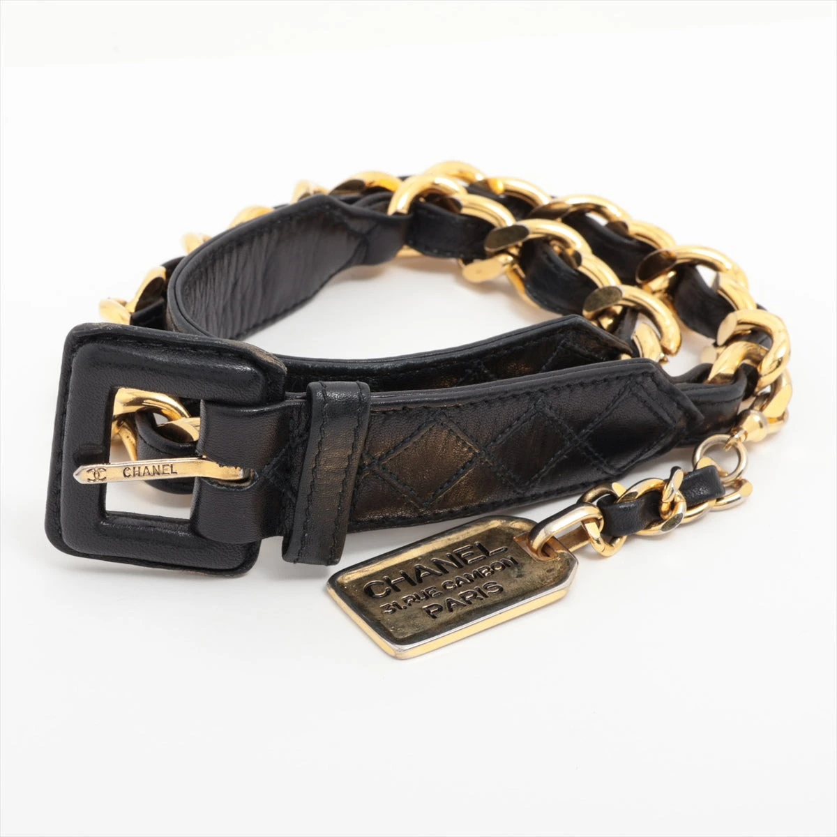CHANEL 31 RUE CAMBON チェーンベルト GP×レザー シャネル 31 RUE CAMBON GP×レザー チェーンベルト ブラック