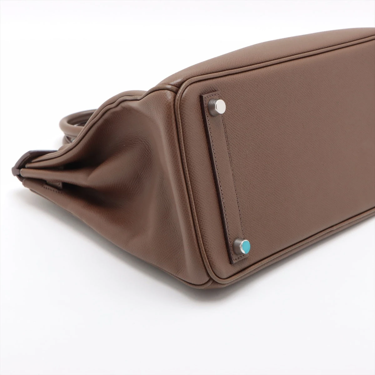 エルメス オータクロア28 ヴォーエプソン ショコラ シルバー金具 □K 