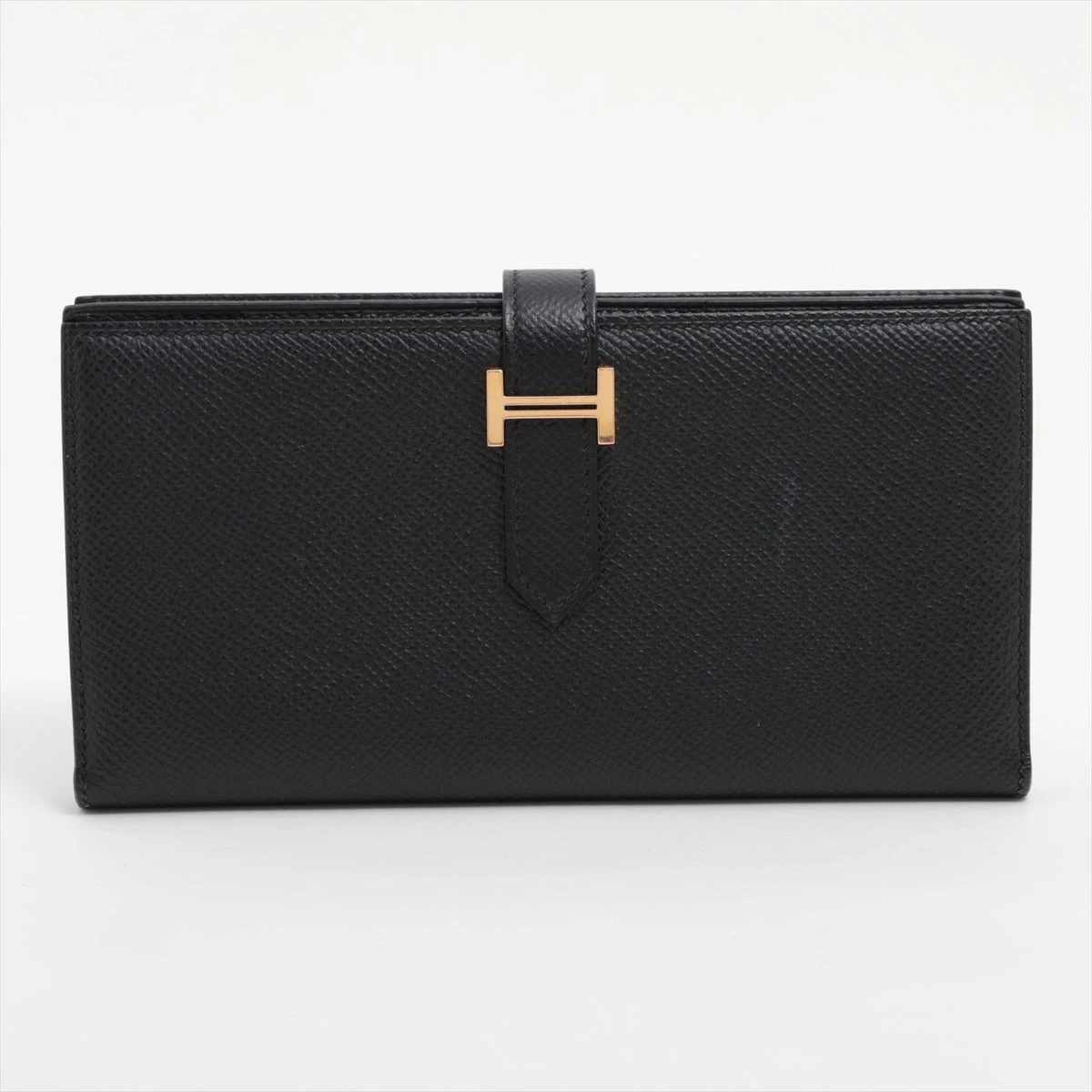 【美品】HERMES ベアンスフレ エプソン 長財布 ブラック ゴールド金具 エルメス ベアンスフレ ヴォーエプソン 財布 ブラック ゴールド金具 Y