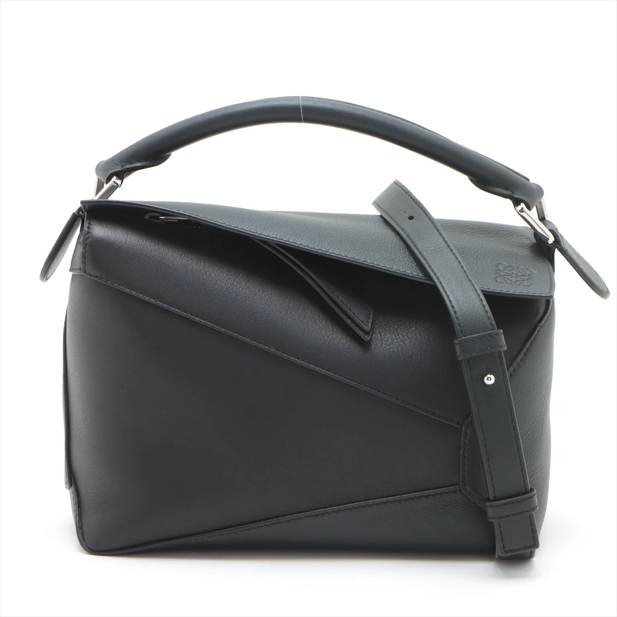 ロエベ パズルバッグ スモール レザー 2WAYハンドバッグ ブラック  