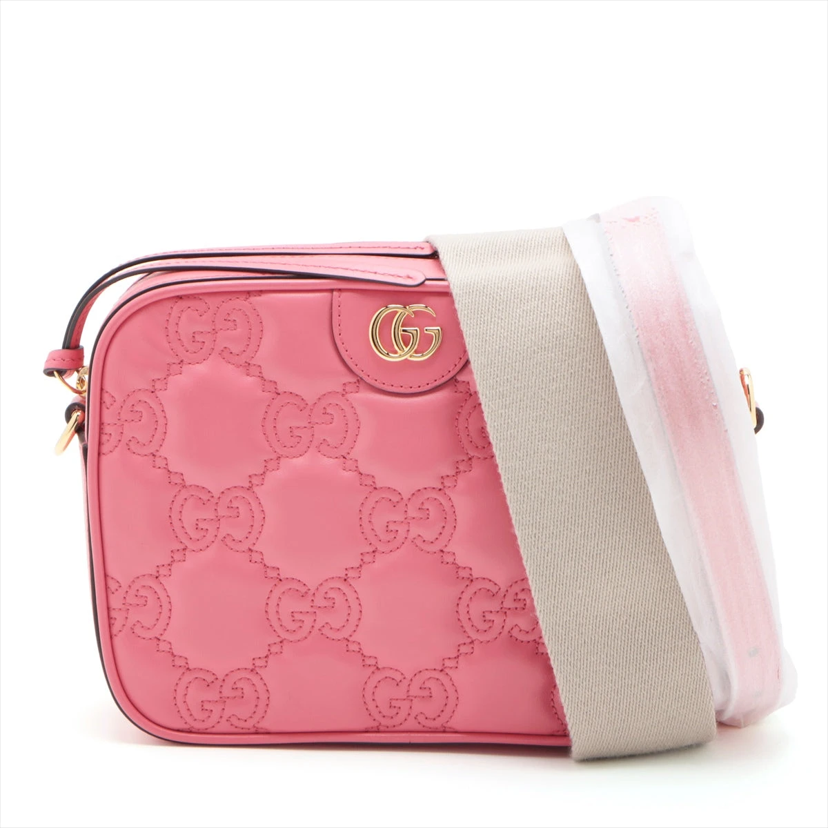 グッチ GUCCI ショルダーバッグ GGマトラッセ 2wayチェーンショルダー 735049 ピンク パープル ナイロン レザー シルバー金具 【中古】 グッチ マゼンタ 735049 ナイロン/レザー メンズ バッグ 【中古】【bag