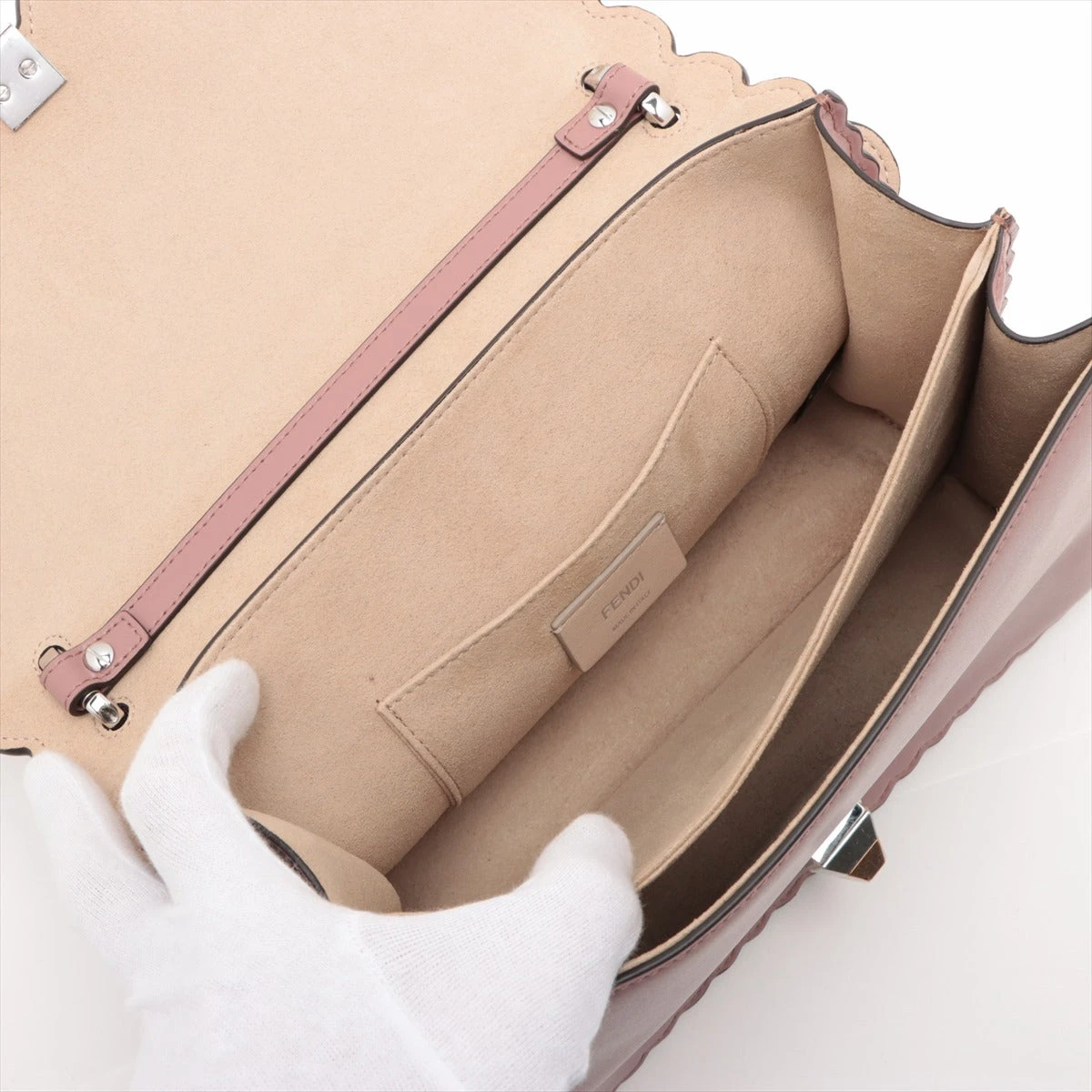 フェンディ キャナイ レザー 2WAYショルダーバッグ ピンク 8BT283