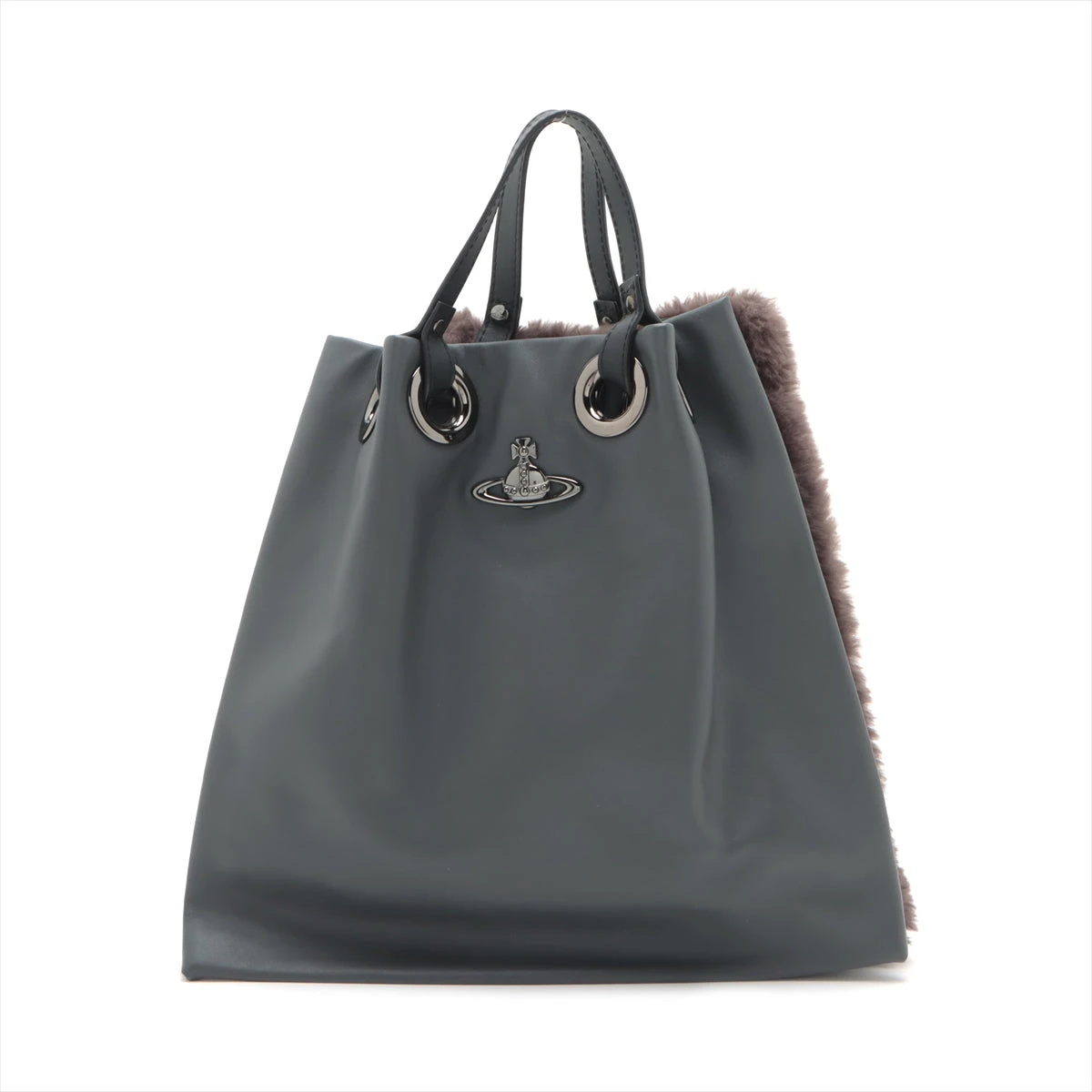 ヴィヴィアンウエストウッド オーブ ファー×レザー トートバッグ ヴィヴィアンウエストウッド オーブ ファー×レザー トートバッグ