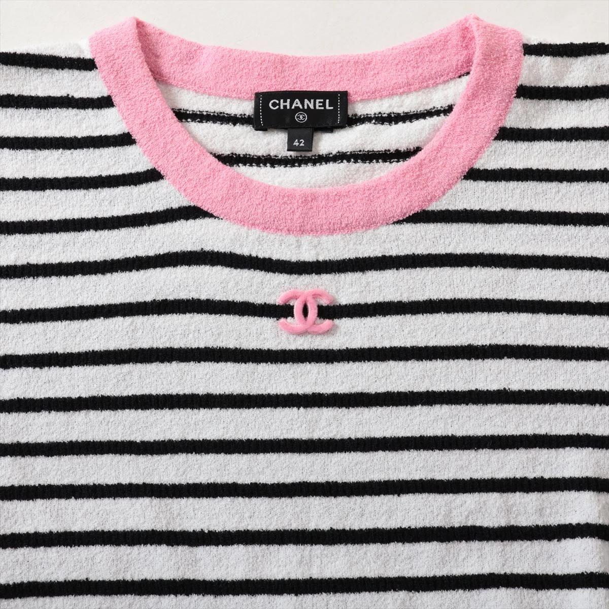美品 ヴィンテージ シャネル ココマーク Ｔシャツ トップス 42 シャネル Tシャツ 半袖 ビジュー ココマーク レディースサイズ42