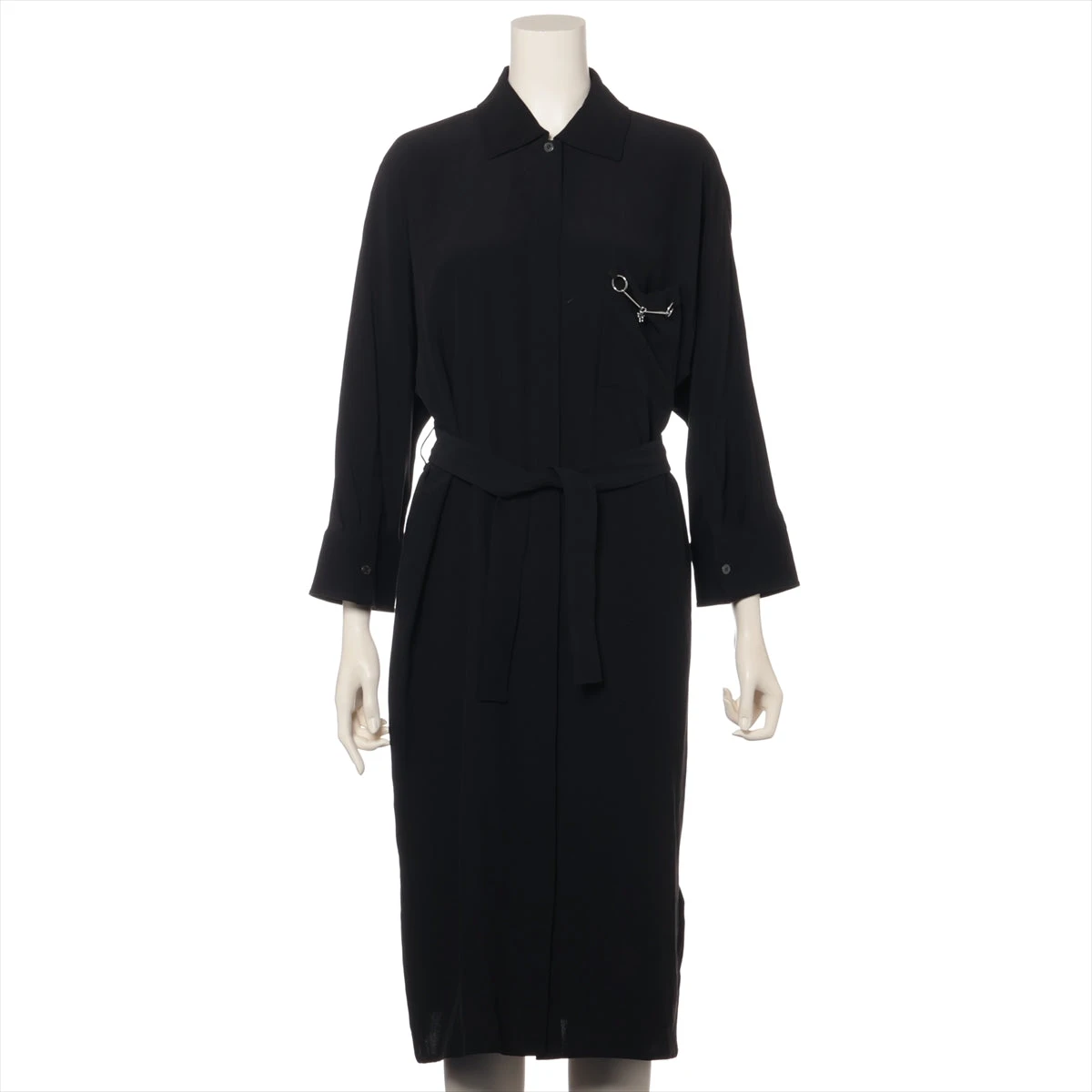 美品 エルメス HERMES レディース シェーヌダンクル ワンピース 34 黒