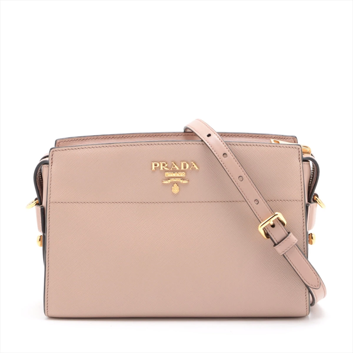 REY　PRADA サフィアーノ　ショルダーバッグ　1BH104 PRADA shoulder bag -- Gray plain 1BH104 Saffiano hardware