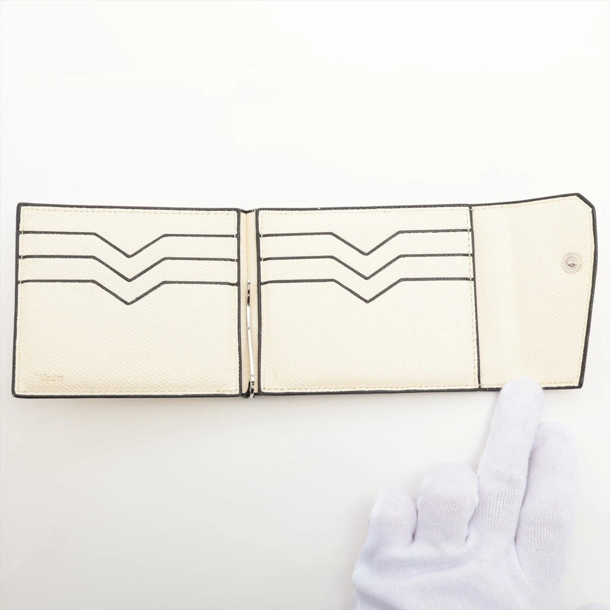 ヴァレクストラ　レザー　マネークリップ　白 Valextra - ヴァレクストラ 二つ折り財布 ウォレット