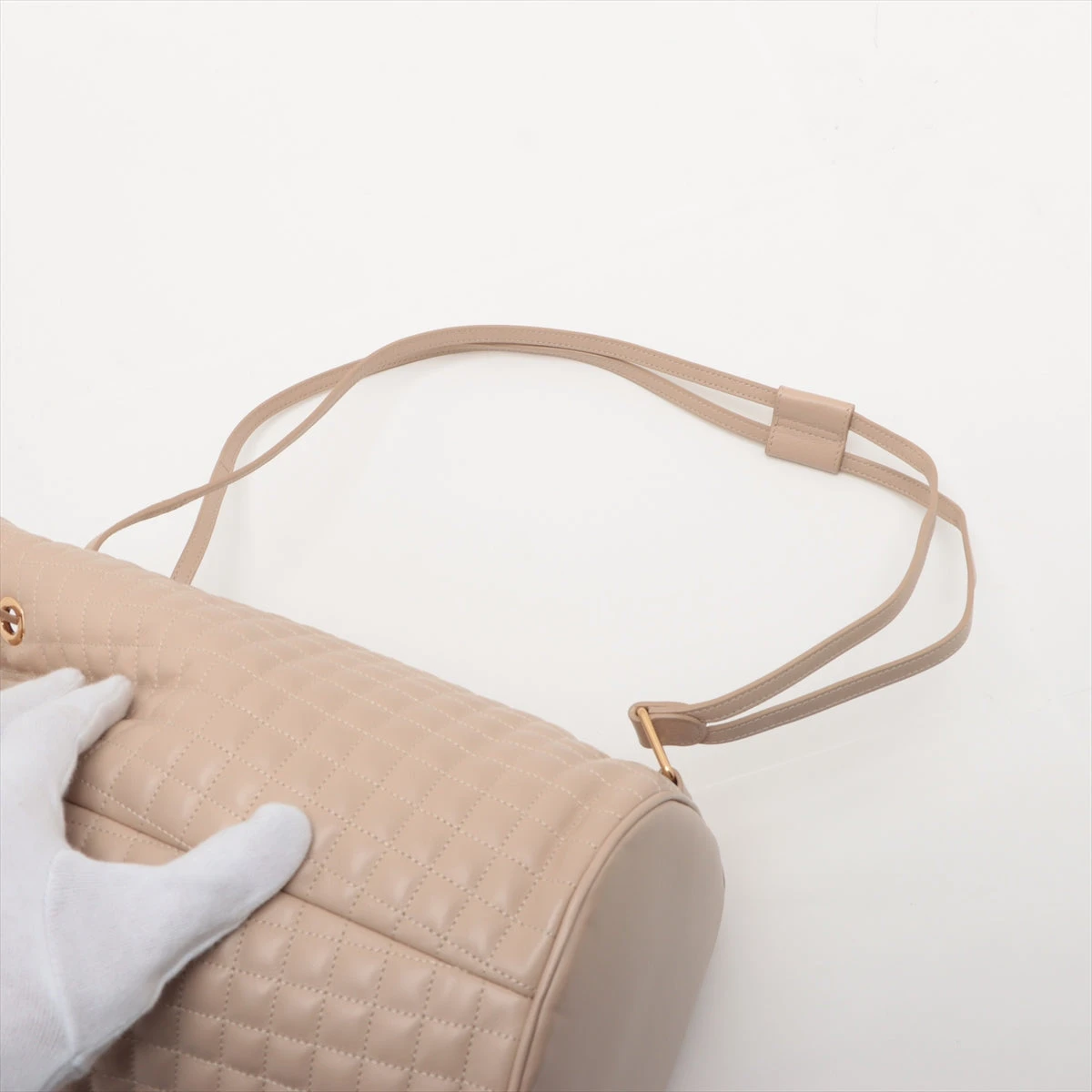 CÉLINE Cチャーム バックパック セリーヌ Cチャーム レザー バックパック/リュック ベージュ