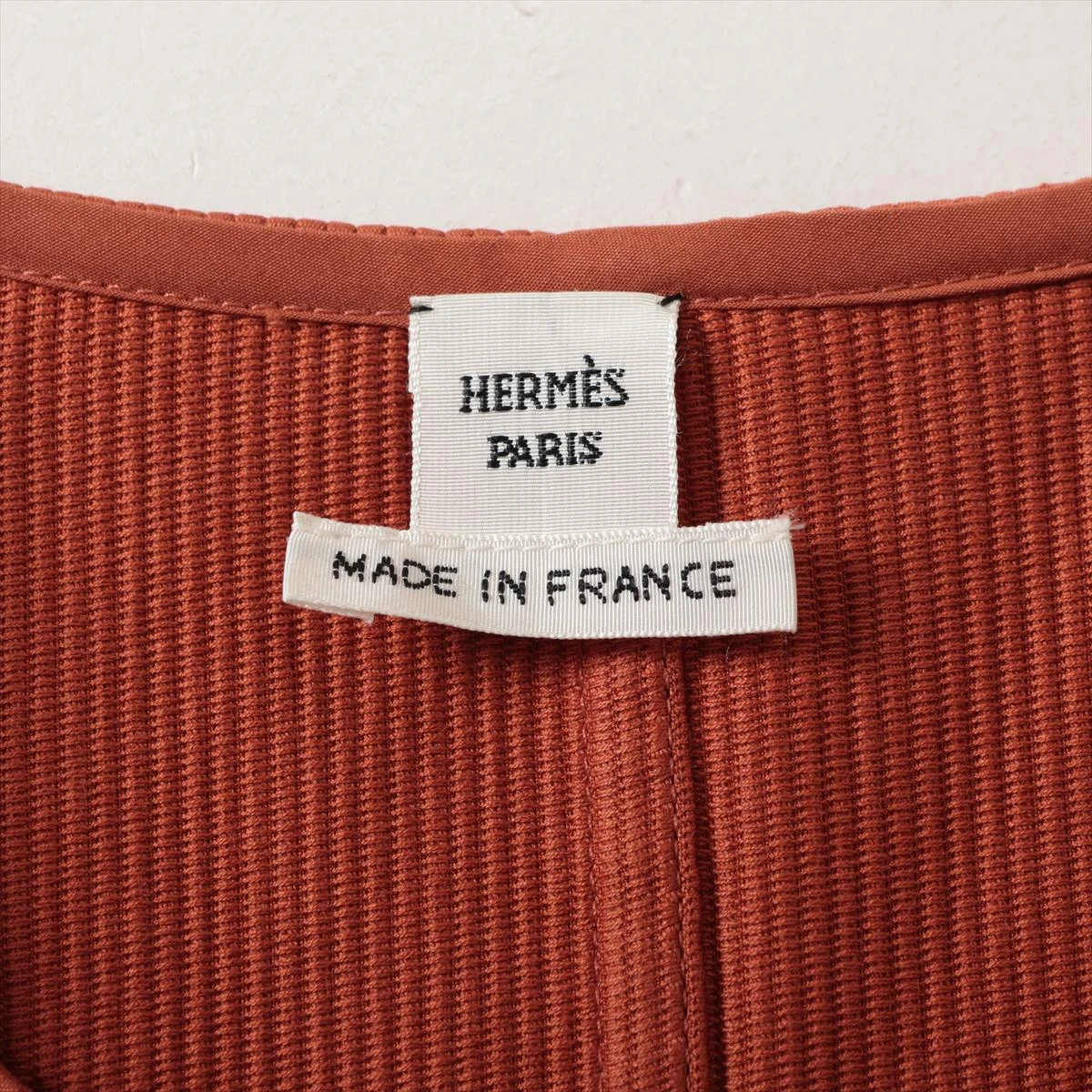 エルメス コットン ニットワンピース 38 レディース オレンジ