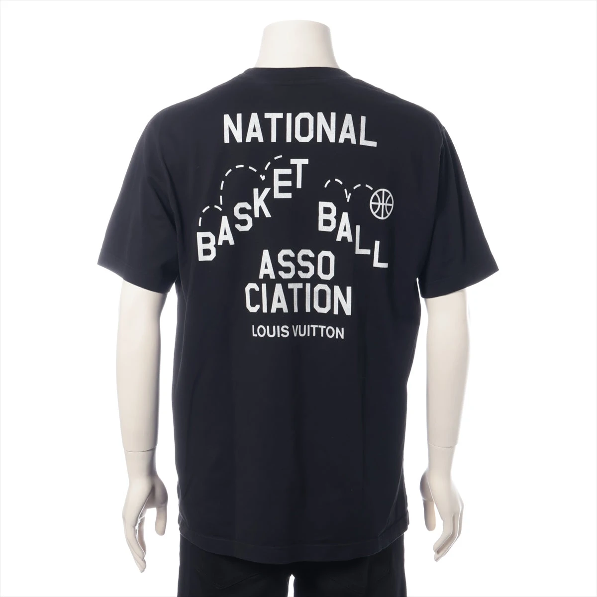 ヴィトン×NBA 21AW コットン Tシャツ L メンズ ブラック RM212M ロゴ