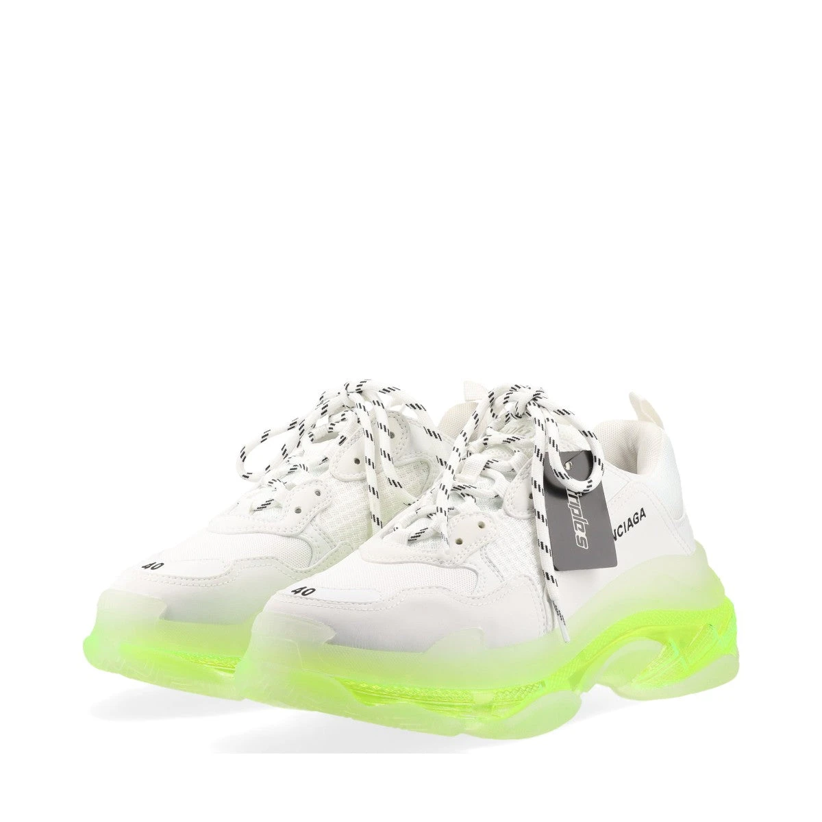 トリプルSクリアソールメッシュ、レザースニーカー O634