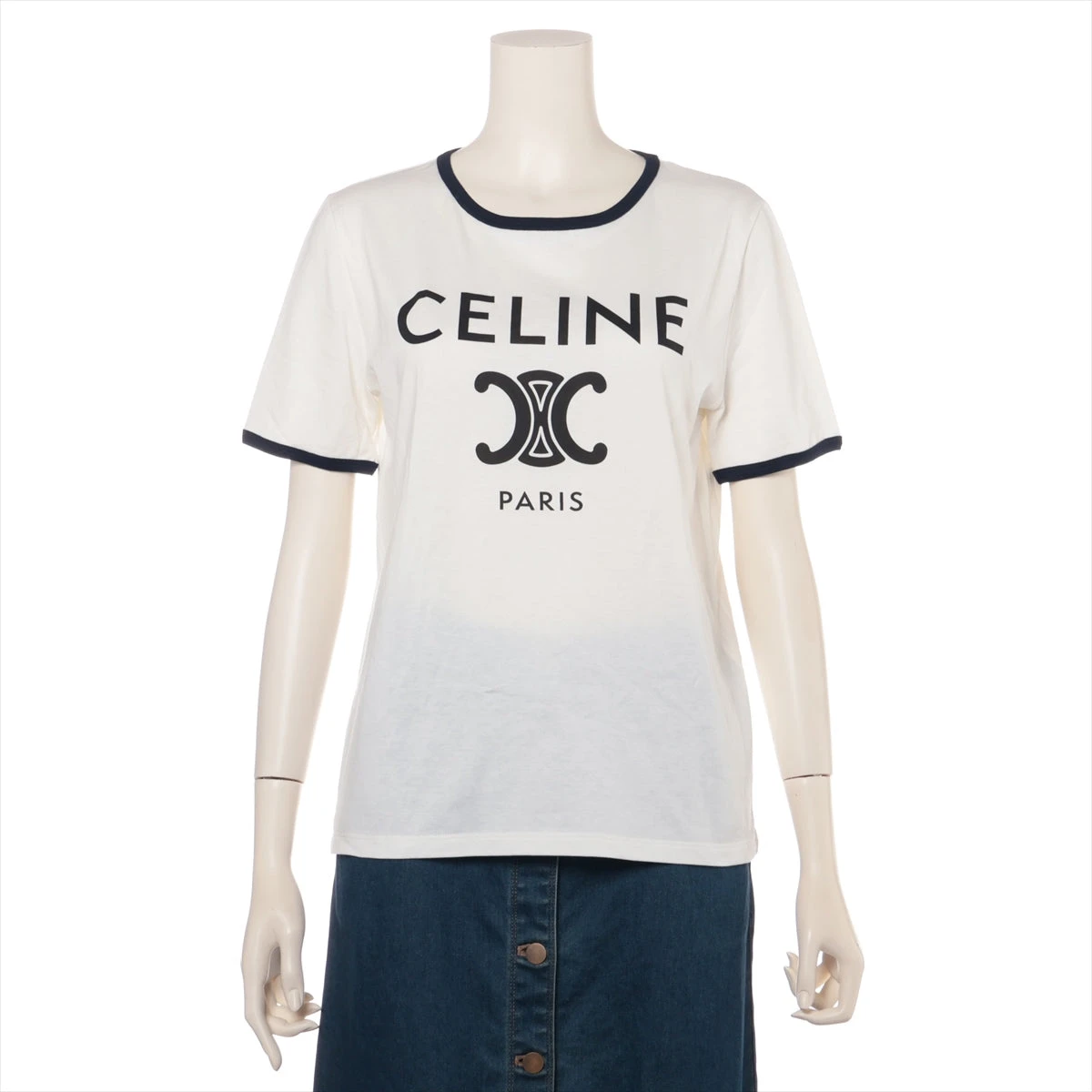 セリーヌ トリオンフパンツ コットンドリル オフホワイト セリーヌ トリオンフ エディ期 コットン Tシャツ S レディース