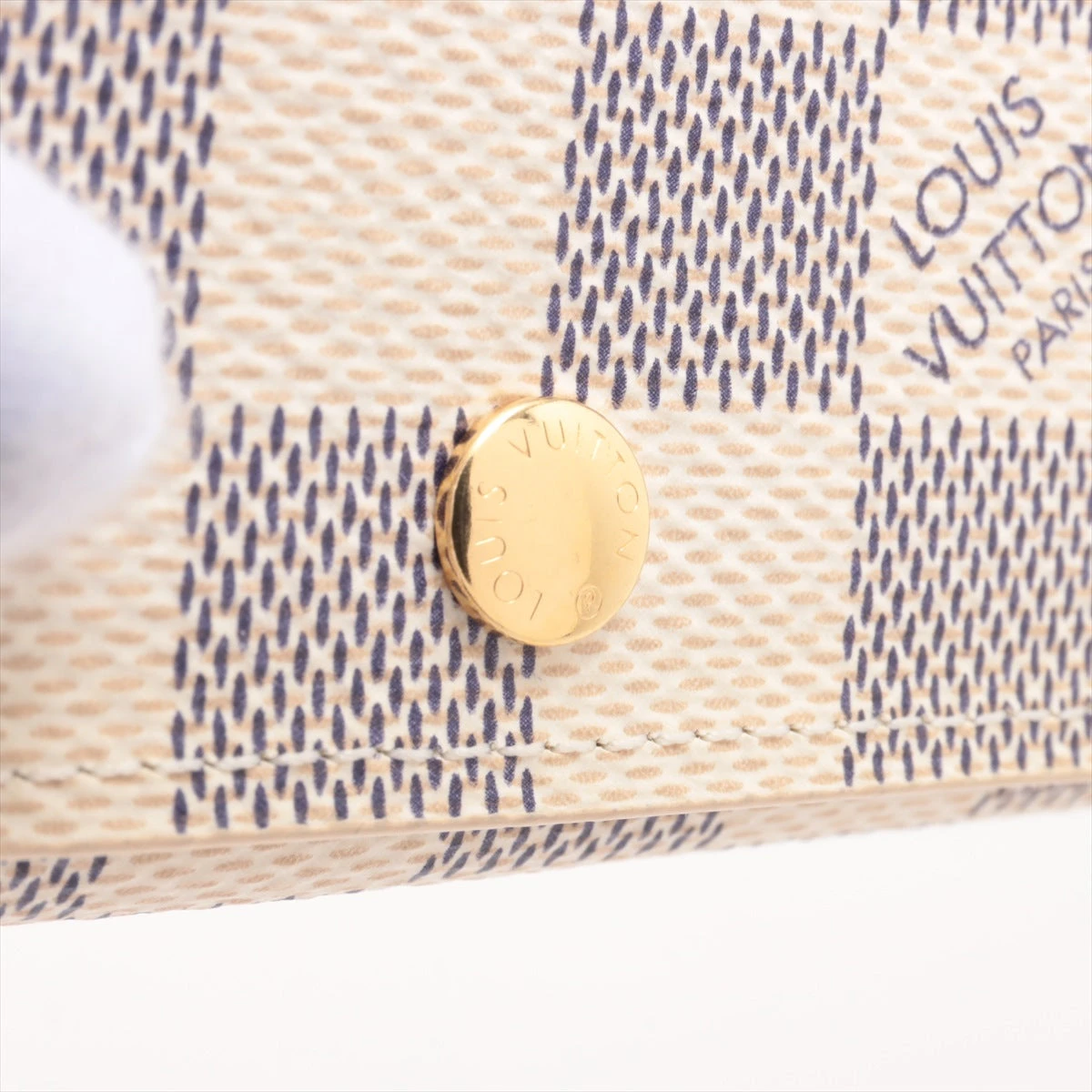 【美品】LOUIS VUITTON  N60020  4連 キーケースアイボリー ヴィトン ダミエアズール ミュルティクレ4 N60020 アイボリー