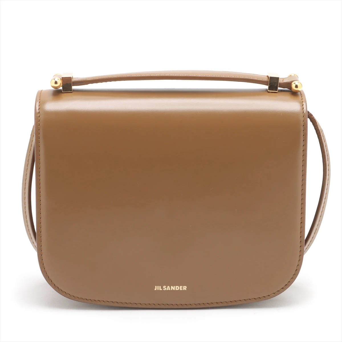 JIL SANDER ブラウンレザーショルダーバッグ JIL SANDER レザーショルダーバッグ ブラウン