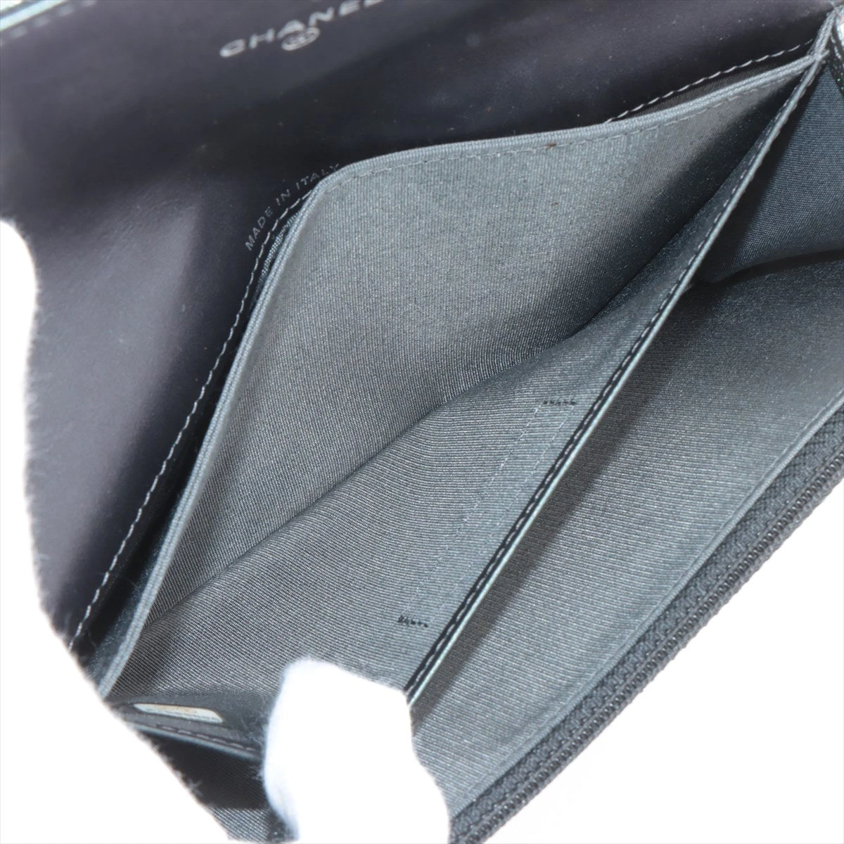箱カード付✨オーロラシルバー シャネル マトラッセ コンパクト財布 キャビア 箱袋ギャランティカード付 シャネル マトラッセ キャビアスキン