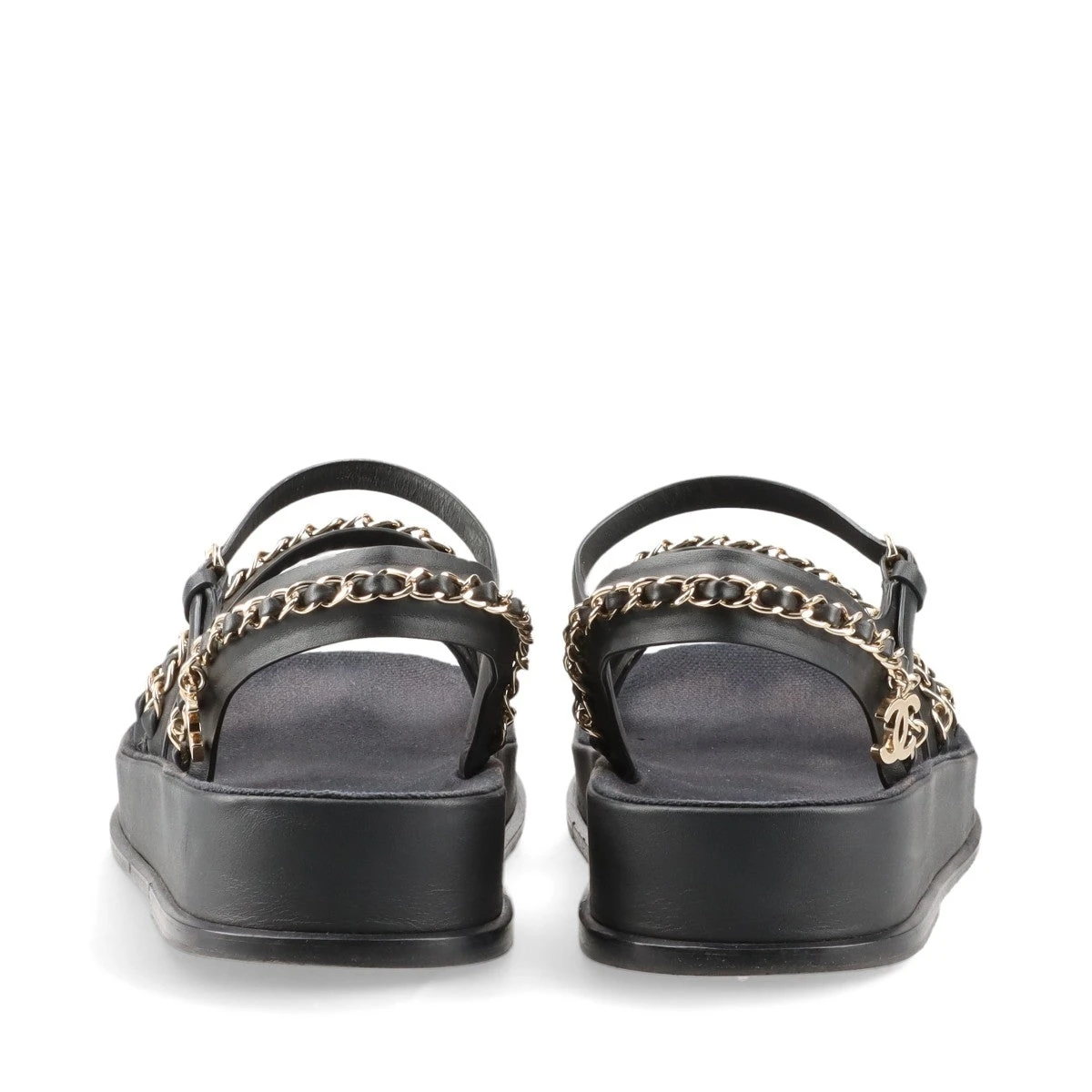 良品☆CHANEL・キャンバスレザー ココマークデザイン サンダル