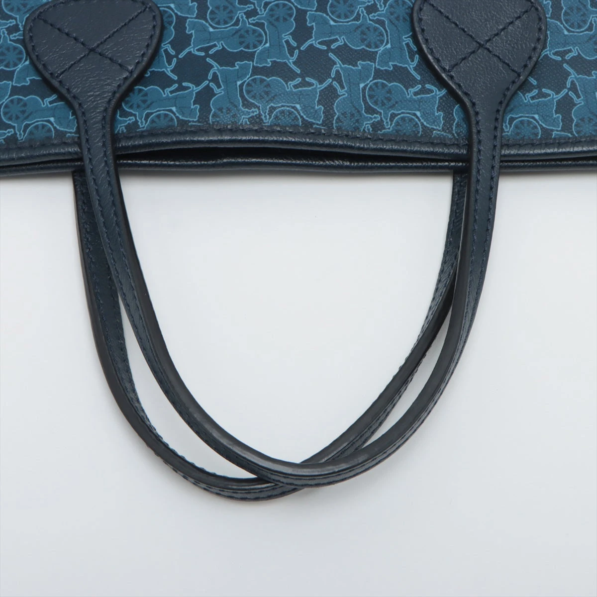 セリーヌ CELINE サルキー オールド トートバッグ 2WAY カバン 斜め掛け ショルダーバッグ レザー/PVC ブルー セリーヌ サルキー PVC×レザー トートバッグ ブルー A3110213｜中古