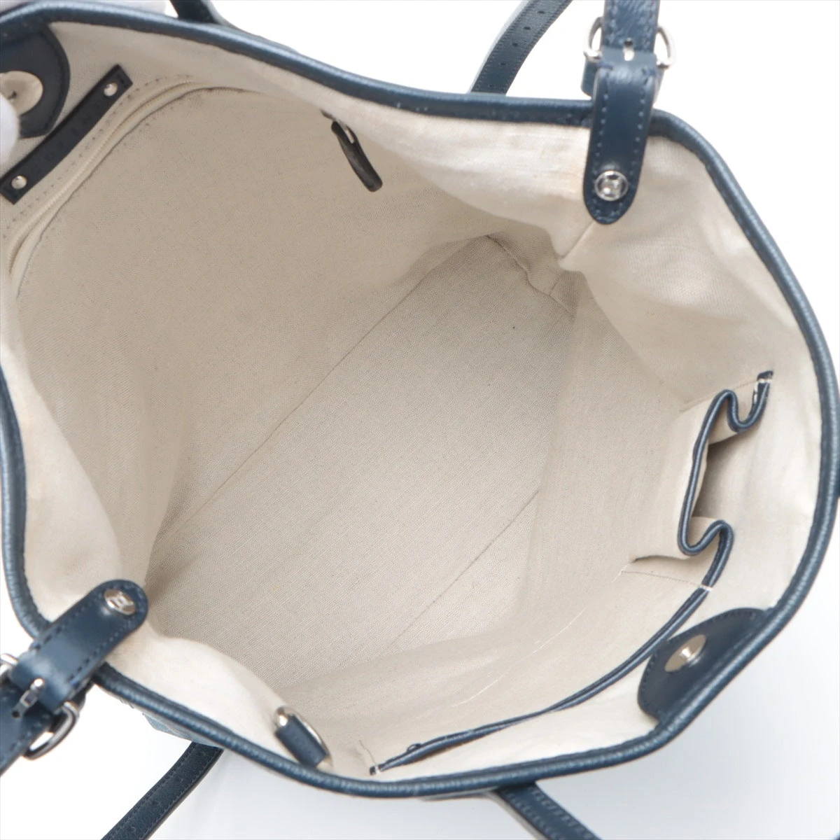 セリーヌ CELINE サルキー オールド トートバッグ 2WAY カバン 斜め掛け ショルダーバッグ レザー/PVC ブルー セリーヌ サルキー PVC×レザー トートバッグ ブルー A3110213｜中古