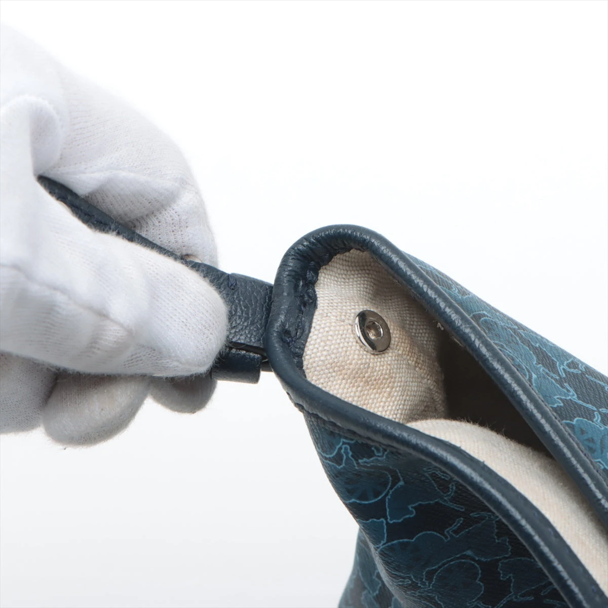 セリーヌ サルキー PVC×レザー トートバッグ ブルー A3110213｜中古