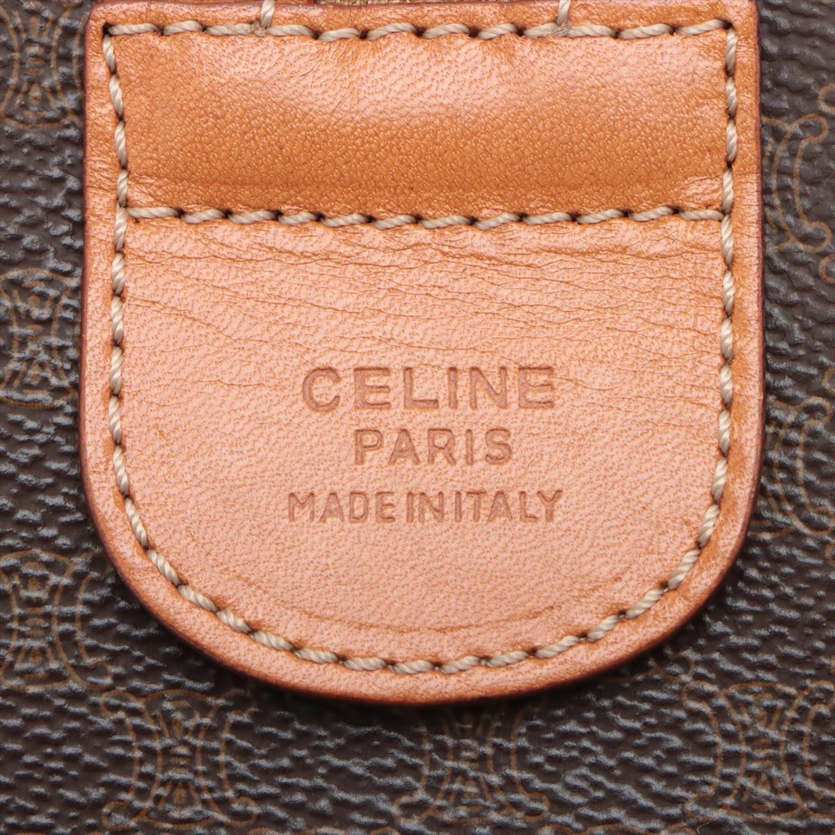 K319 未使用☆ セリーヌ マカダム ハンドバッグ レザー ヴィンテージ CELINE ほぼ未使用 セリーヌ ヴィンテージ マカダム ブラゾン 柄