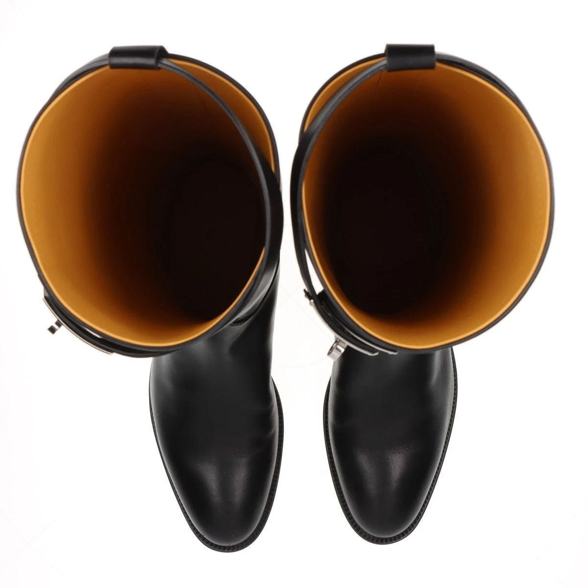 ✨️人気のHロゴ✨️　HERMES　本革レザーブーツ　 金具ロゴ　ブラック エルメス レザー ブーツ 39 レディース ブラック ケリー金具