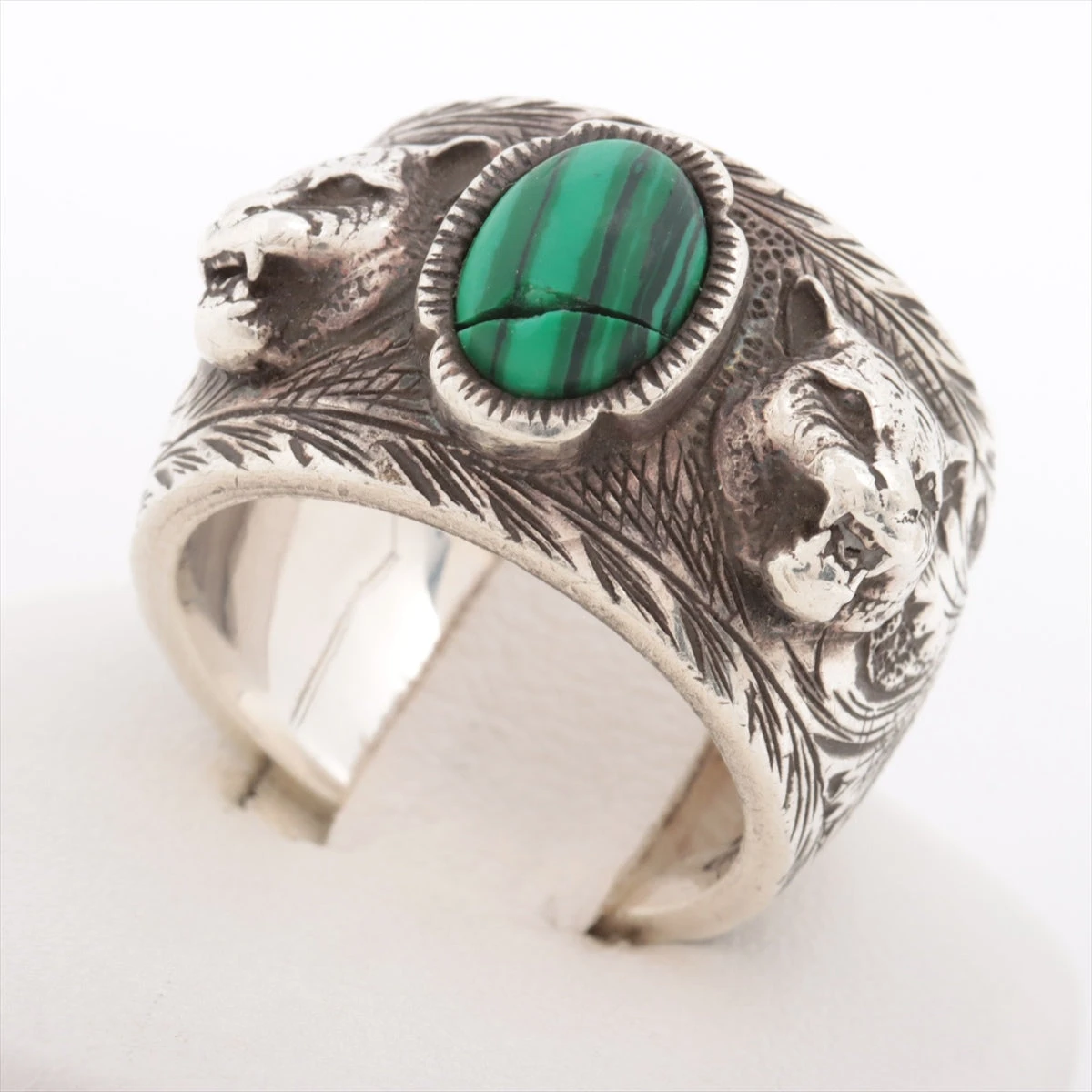 グッチ タイガーヘッド リング 16 925×カラーストーン 17.4g シルバー  