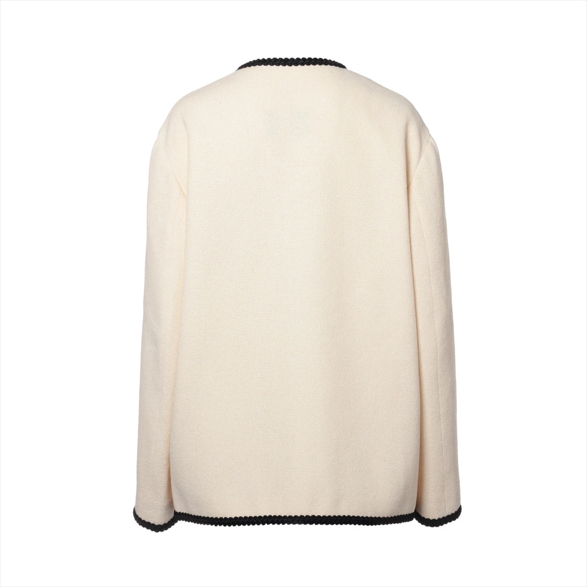 グッチ GG 23AW ウール×ナイロン ノーカラージャケット 48