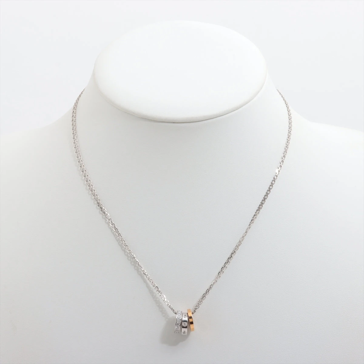 カルティエ ラブスリーフープ ダイヤ ネックレス 750(PG×WG) 8.7g 