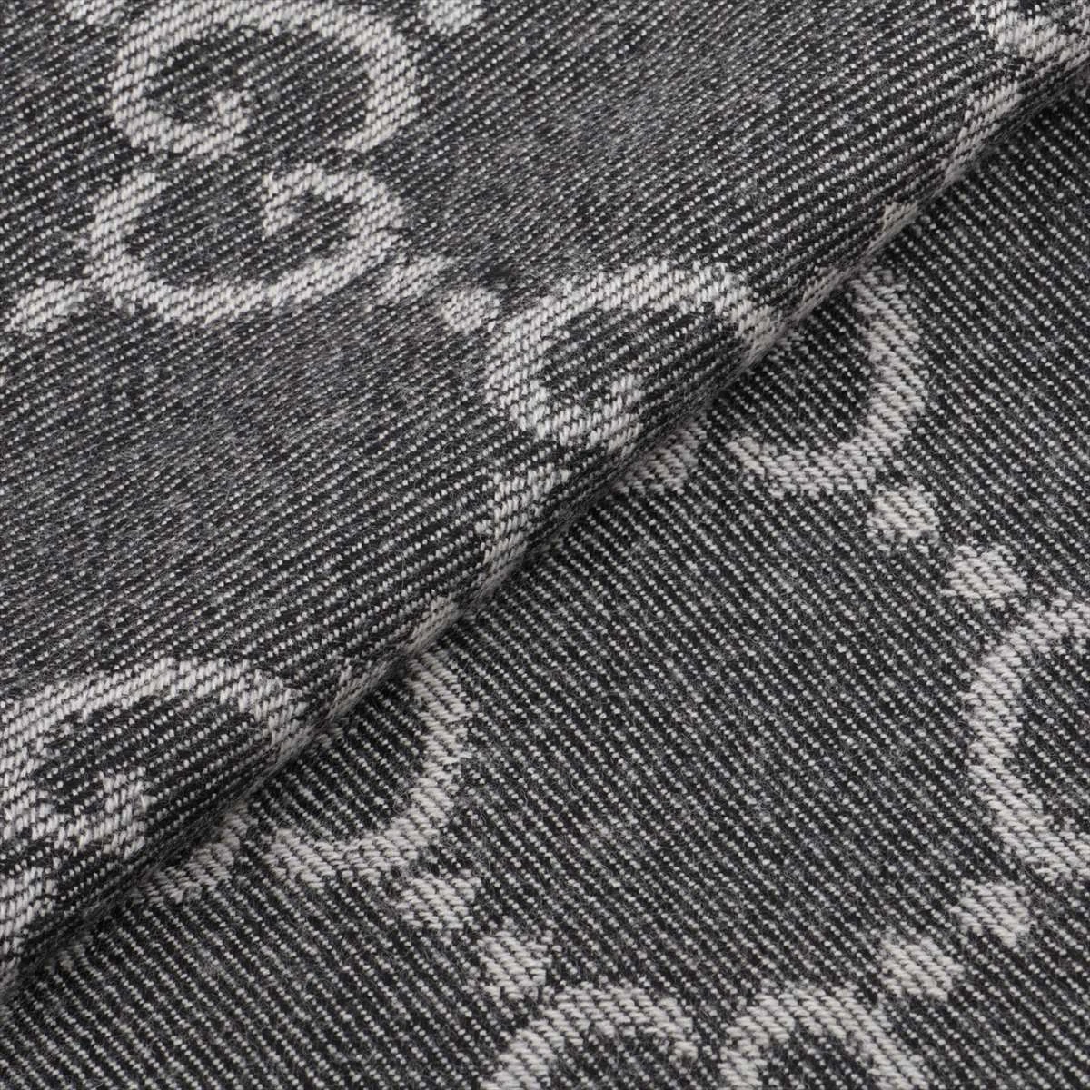 グッチ 676610 4G200 GGジャガード マフラー ウール グレー A3125127