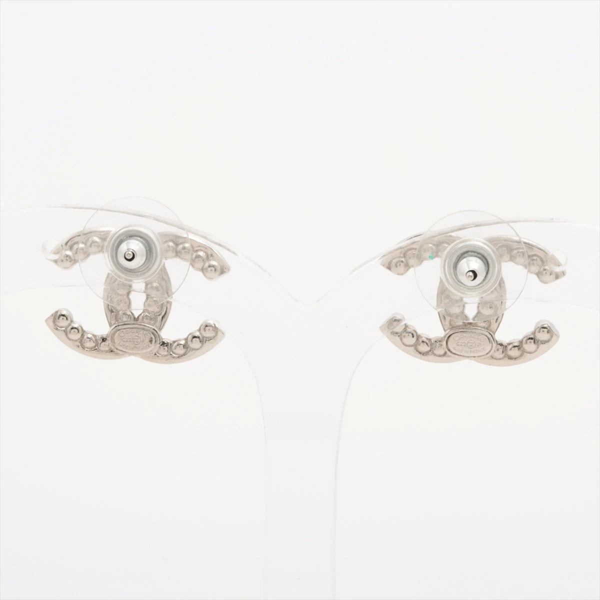 シャネル ココマーク C22P ピアス(両耳用) GP×ラインストーン×フェイク